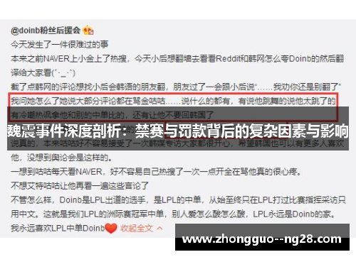 魏震事件深度剖析：禁赛与罚款背后的复杂因素与影响